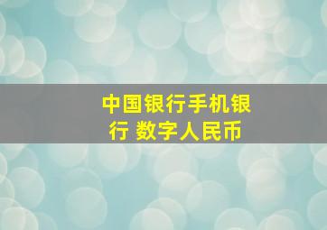 中国银行手机银行 数字人民币